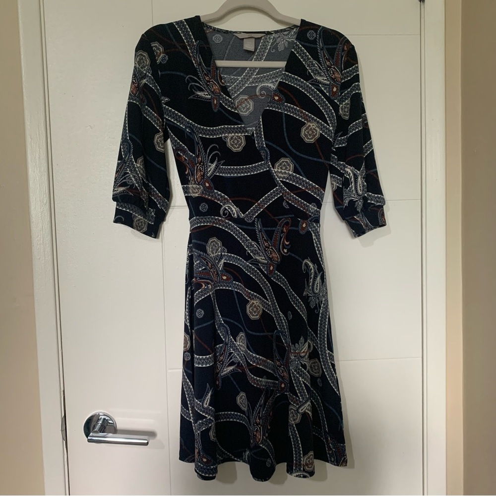 H&M  Patterned Long Sleeve Dress
